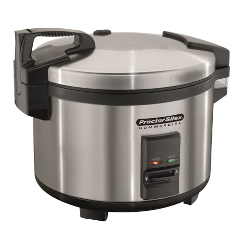 Proctor Silex® Commercial 40 Cup/9 Liter Rice/Oatmeal Cooker, Stainless Steel/Black